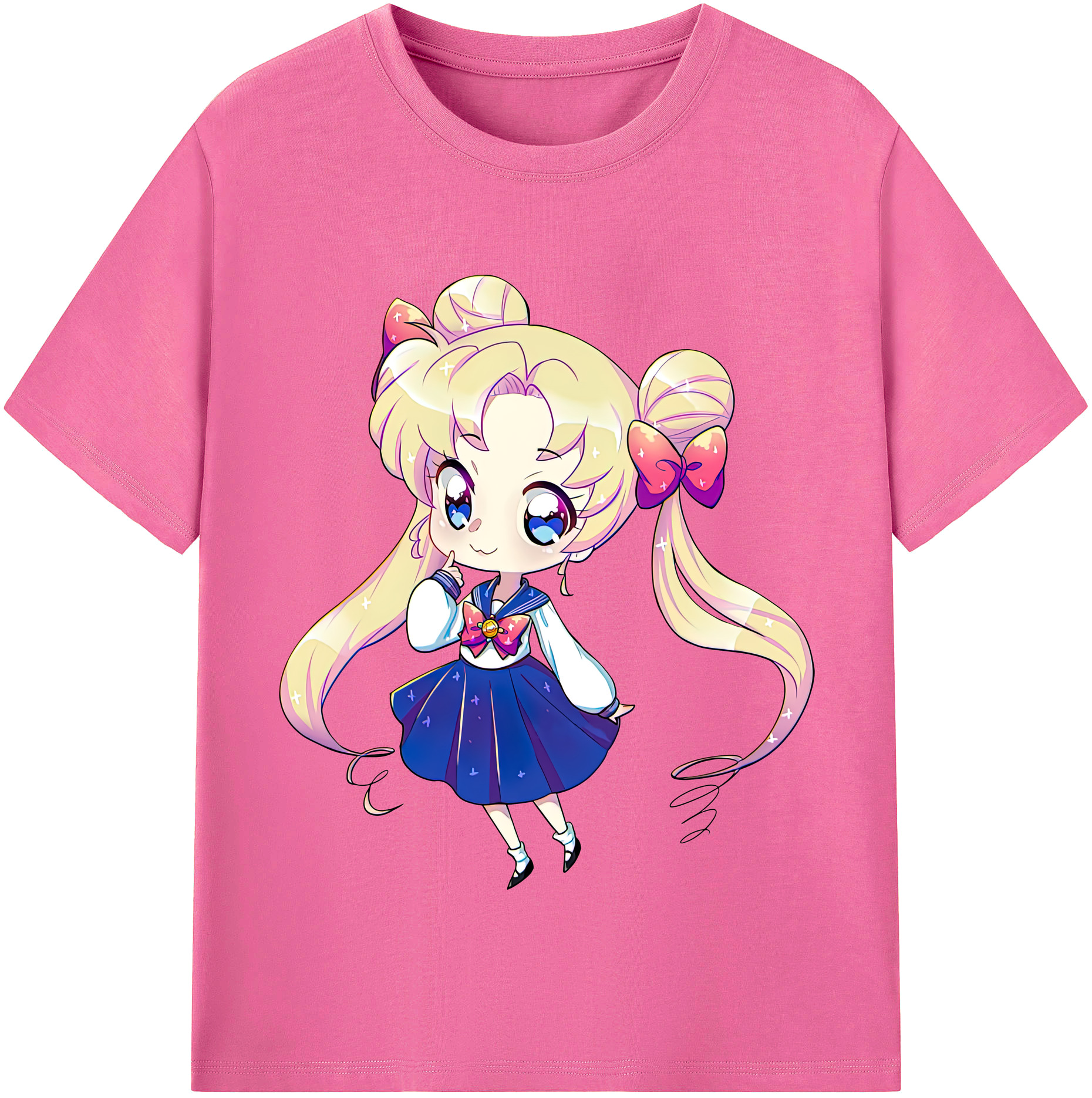 （画像用） 美少女戦士セーラームーン 月野 うさぎ つきの うさぎ Sailor Moon Tsukino Usagi レディースカジュアルプリントTシャツ（綿100％）